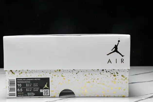 Cheap TBK Gold 4 AQ9129-170 Jordan Retro Metallic 0525